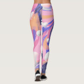 Roze en Paarse buitenruimte wervelen Abstract Leggings (Achterkant)
