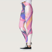 Roze en Paarse buitenruimte wervelen Abstract Leggings (Links)