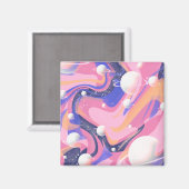 Roze en Paarse buitenruimte wervelen Abstract Magneet (Voorkant / Achterkant)