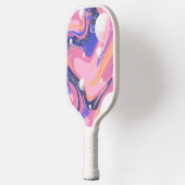 Roze en Paarse buitenruimte wervelen Abstract Pickleball Paddle (Links)