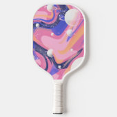 Roze en Paarse buitenruimte wervelen Abstract Pickleball Paddle (Achterkant)