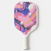 Roze en Paarse buitenruimte wervelen Abstract Pickleball Paddle (Voorkant)