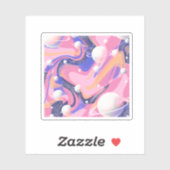 Roze en Paarse buitenruimte wervelen Abstract Sticker (Vel)