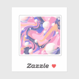 Roze en Paarse buitenruimte wervelen Abstract Sticker