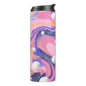 Roze en Paarse buitenruimte wervelen Abstract Thermosbeker (Gedraaid links)