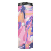 Roze en Paarse buitenruimte wervelen Abstract Thermosbeker (Achterkant)