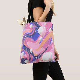 Roze en Paarse buitenruimte wervelen Abstract Tote Bag