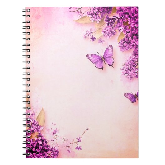 Roze en Paarse Butterflies Notitieboek (Voorkant)