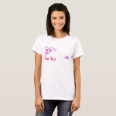Roze en Paarse Butterfly Heart Gepersonaliseerd T-shirt (Voorkant volledig)