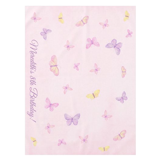 Roze en Paarse Butterfly Party Tafeldoek Tafelkleed (Voorkant)