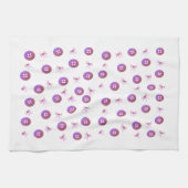 Roze en Paarse Buttonnen en koeien Theedoek (Horizontaal)