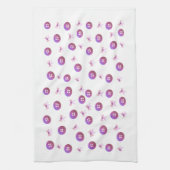 Roze en Paarse Buttonnen en koeien Theedoek (Verticaal)