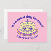 Roze en Paarse Cake Klasse & Verfijnde Gebogen Tek Briefkaart (Voorkant / Achterkant)