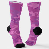 Roze en Paarse Camouflage Art Gekke Sokken (Gebogen)