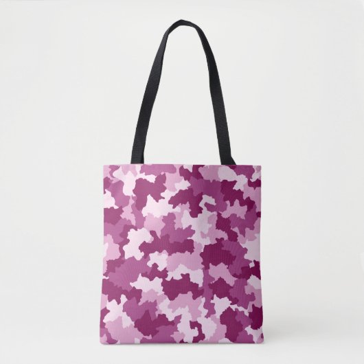 Roze en Paarse Camouflage Pattern Canvas tas (Voorkant)