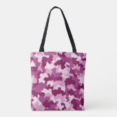 Roze en Paarse Camouflage Pattern Canvas tas (Achterkant)