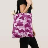 Roze en Paarse Camouflage Pattern Canvas tas (Dichtbij)