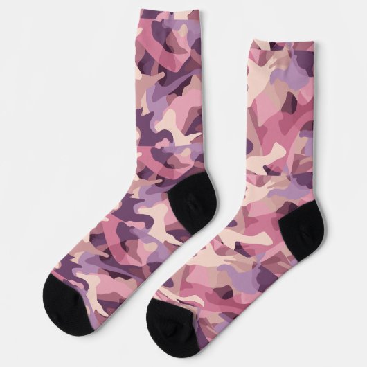 Roze en paarse camouflagepatroon sokken (Links)