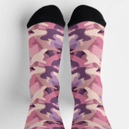 Roze en paarse camouflagepatroon sokken