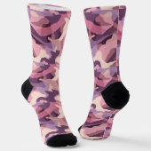 Roze en paarse camouflagepatroon sokken (Gebogen)