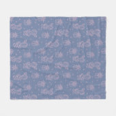 Roze en Paarse Cartoon Cactus Patroon Fleece Deken (Voorkant (Horizontaal))