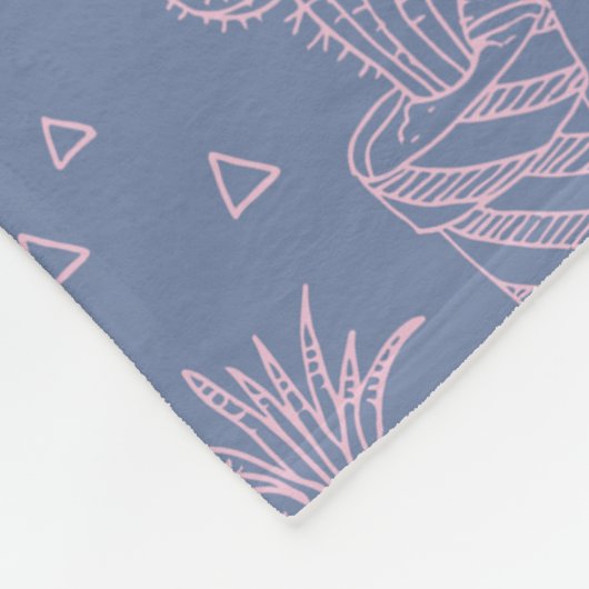 Roze en Paarse Cartoon Cactus Patroon Fleece Deken (Hoek)