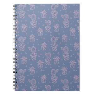 Roze en Paarse Cartoon Cactus Patroon Notitieboek