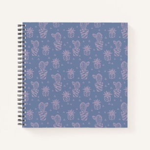 Roze en Paarse Cartoon Cactus Patroon Notitieboek