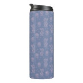Roze en Paarse Cartoon Cactus Patroon Thermosbeker (Geroteerd rechts)