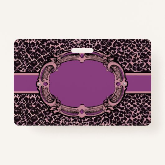 Roze en Paarse Cheetah Print Badge (Voorkant)