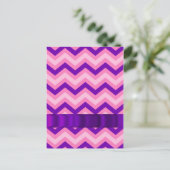 Roze en paarse chevron briefkaart (Staand voorkant)