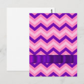 Roze en paarse chevron briefkaart (Voorkant / Achterkant)