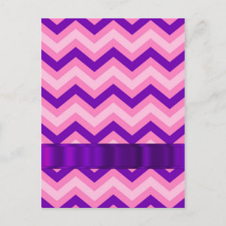 Roze en paarse chevron briefkaart