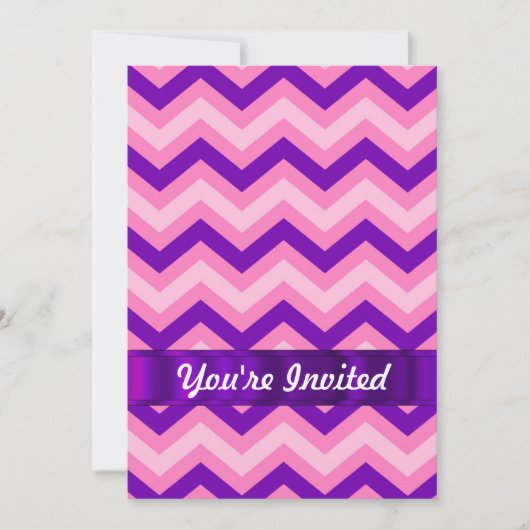 Roze en paarse chevron kaart (Voorkant)