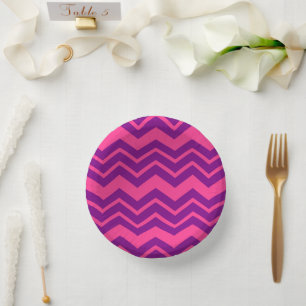 Roze en paarse Chevron-patroonontwerp Papieren Kommen
