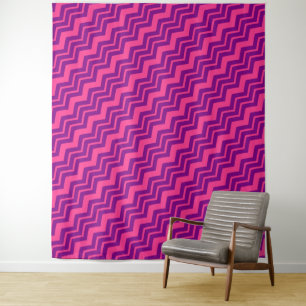 Roze en paarse Chevron-patroonontwerp Wandkleed