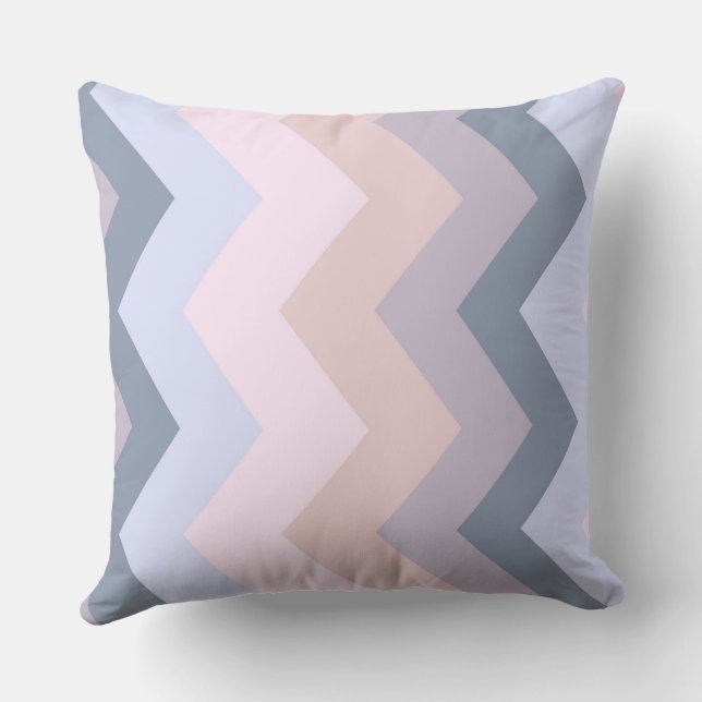 Roze en Paarse Chevron Pattern Kussen (Achterkant)