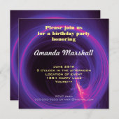 Roze en Paarse Circulaire Abstracte verjaardag Kaart (Voorkant / Achterkant)