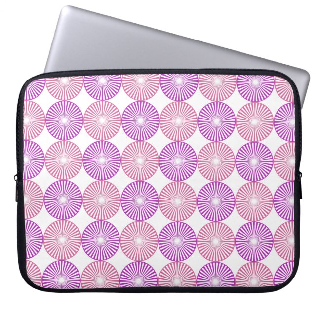 Roze en paarse cirkel laptop sleeve (Voorkant)