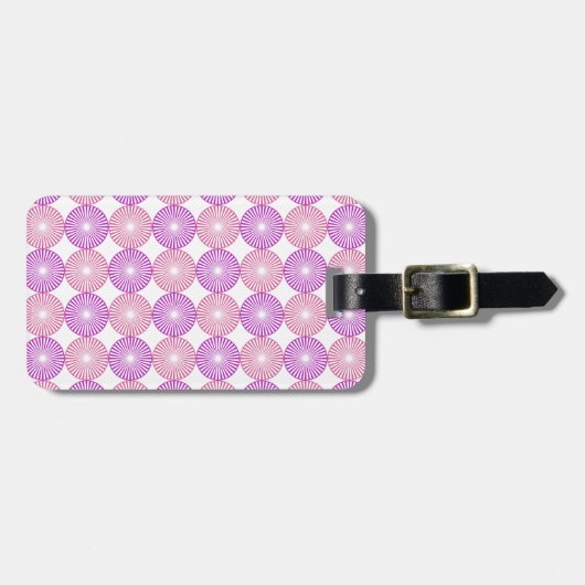 Roze en paarse cirkels bagagelabel (Voorkant horizontaal)