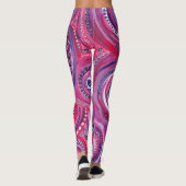 Roze en Paarse cirkels en oude kunstwerken Leggings (Achterkant)