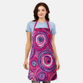 Roze en Paarse cirkels en oude kunstwerken Schort (Gedragen)