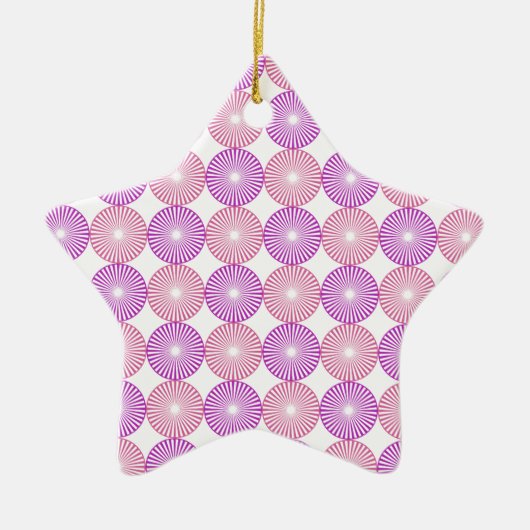 Roze en paarse cirkels keramisch ornament (Voorkant)