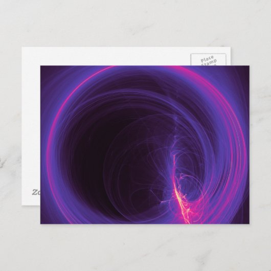 Roze en Paarse cirkelvormig abstract ontwerp Briefkaart (Voorkant / Achterkant)