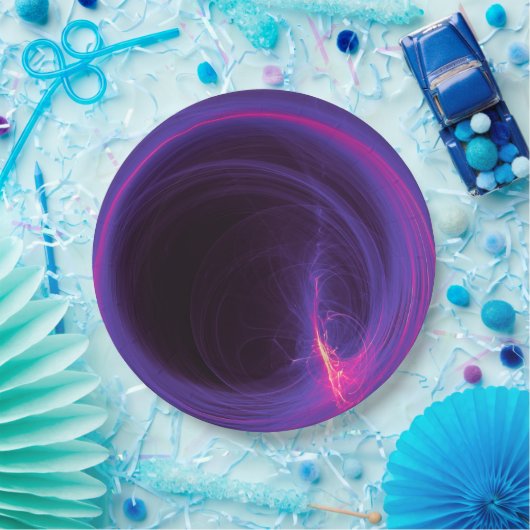 Roze en Paarse cirkelvormig abstract ontwerp Papieren Bordje (Feest)