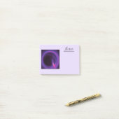 Roze en Paarse cirkelvormig abstract ontwerp Post-it® Notes (Op bureau)