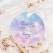 Roze en Paarse Cloud Nine Baby shower Bedankjes Labels