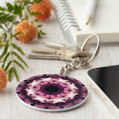 Roze en Paarse Crystal Mandala Sleutelhanger (Zijkant)