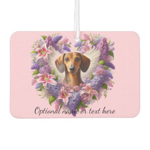 Roze en paarse Dachshund bloemhart Luchtverfrisser