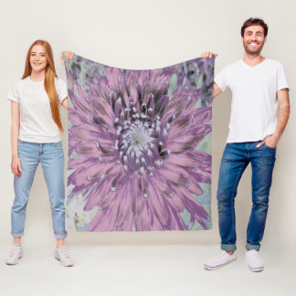 Roze en Paarse Dahlia Bloem Fleece Deken
